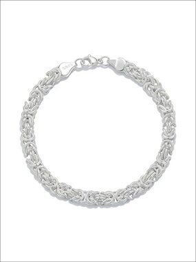 925 Sterling Silver Byzantine Link Bracelet for Women